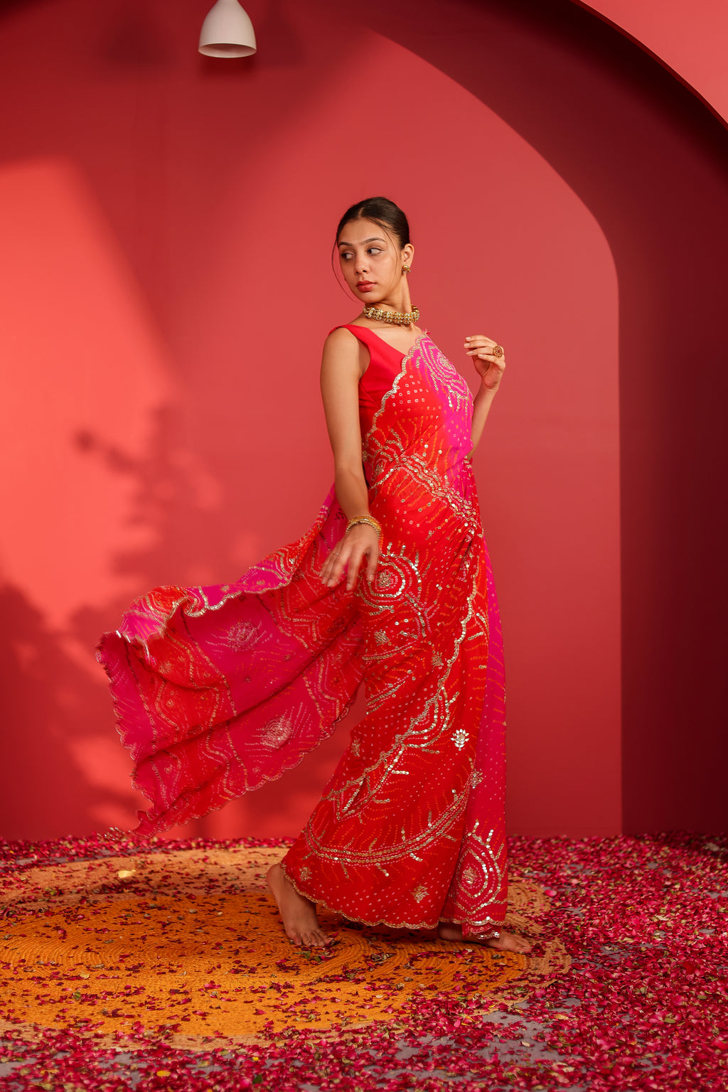 Riwayat Handcrafted Bandhani Georgette Saree