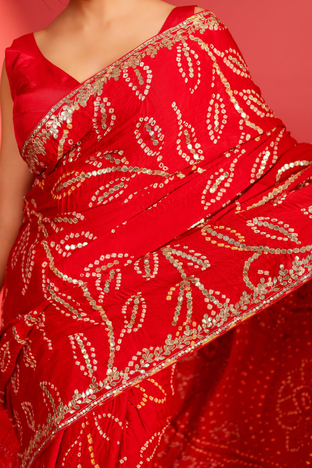 Rashi Handcrafted Bandhani Gajji Saree