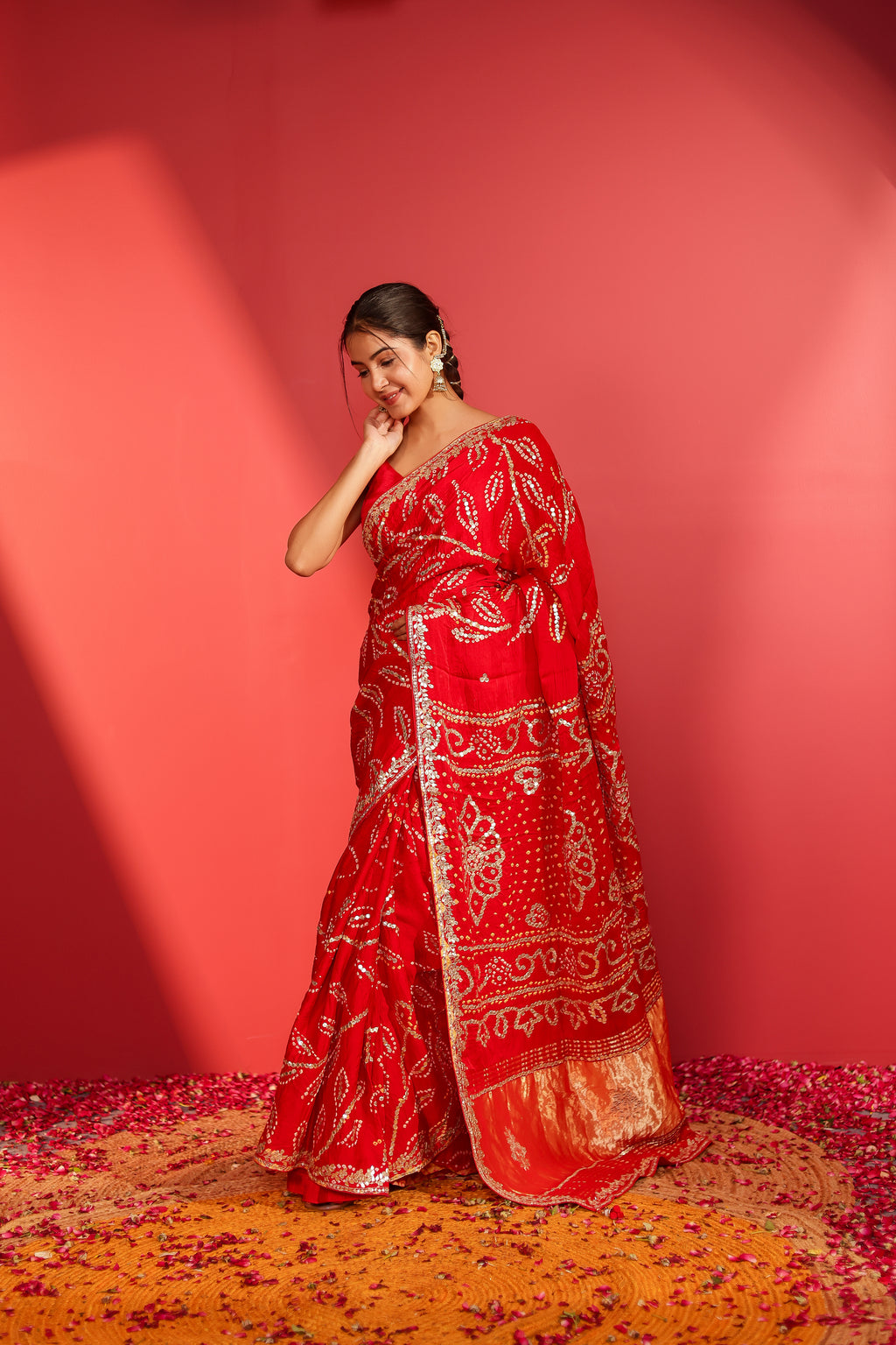 Rashi Handcrafted Bandhani Gajji Saree