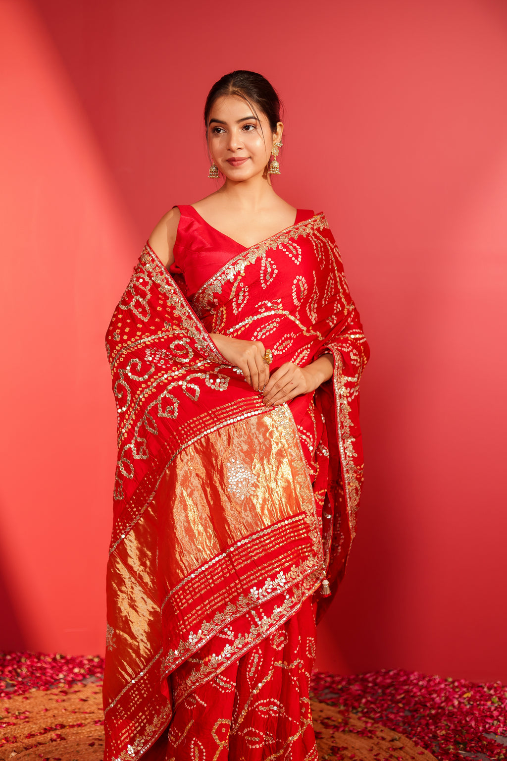 Rashi Handcrafted Bandhani Gajji Saree