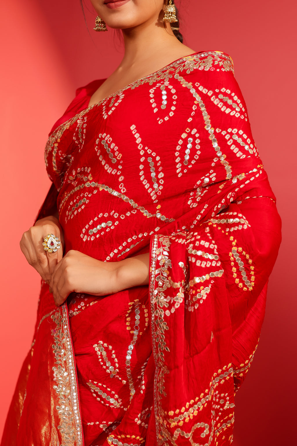 Rashi Handcrafted Bandhani Gajji Saree