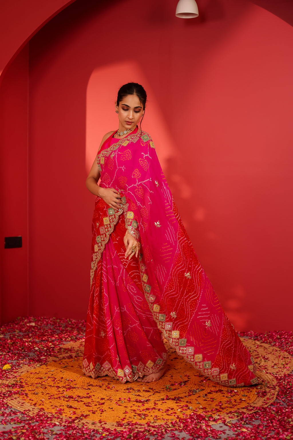 Siya Handcrafted Bandhani Georgette Saree