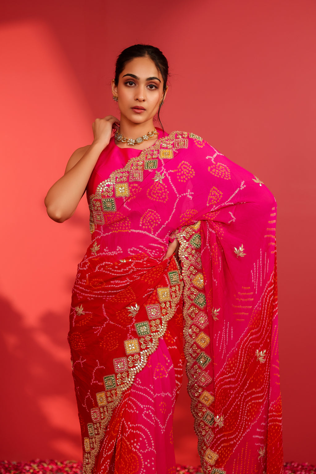Siya Handcrafted Bandhani Georgette Saree