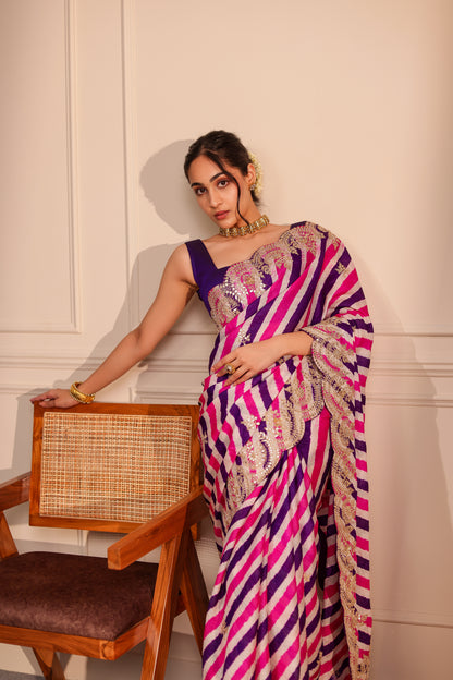 SAWAN HANDCRAFTED TUSSAR LEHARIYA SAREE