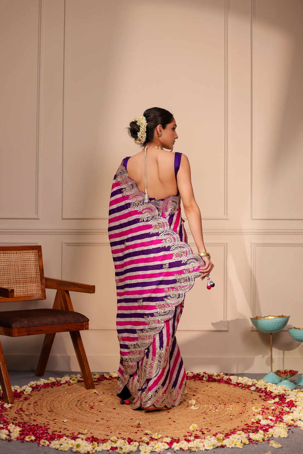 Sawan Handcrafted Tussar Lehariya Saree