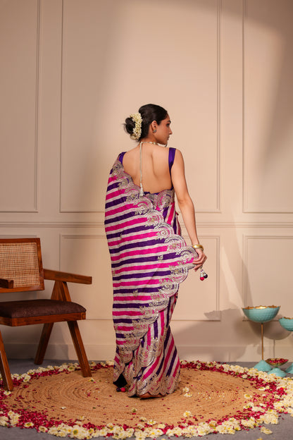 SAWAN HANDCRAFTED TUSSAR LEHARIYA SAREE
