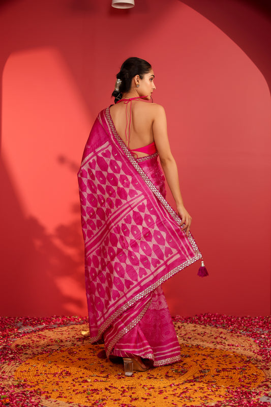 SHIBORI HANDCRAFTED TUSSAR SAREE