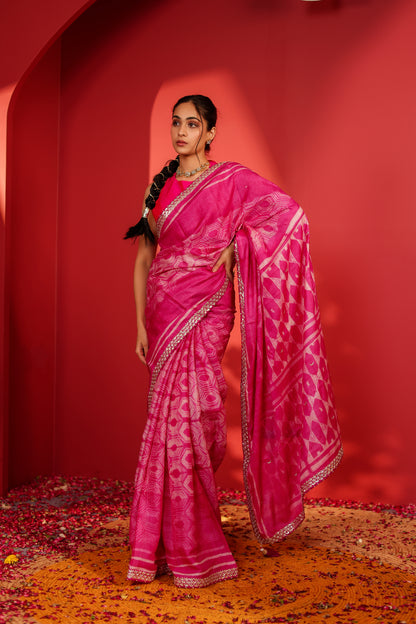 SHIBORI HANDCRAFTED TUSSAR SAREE