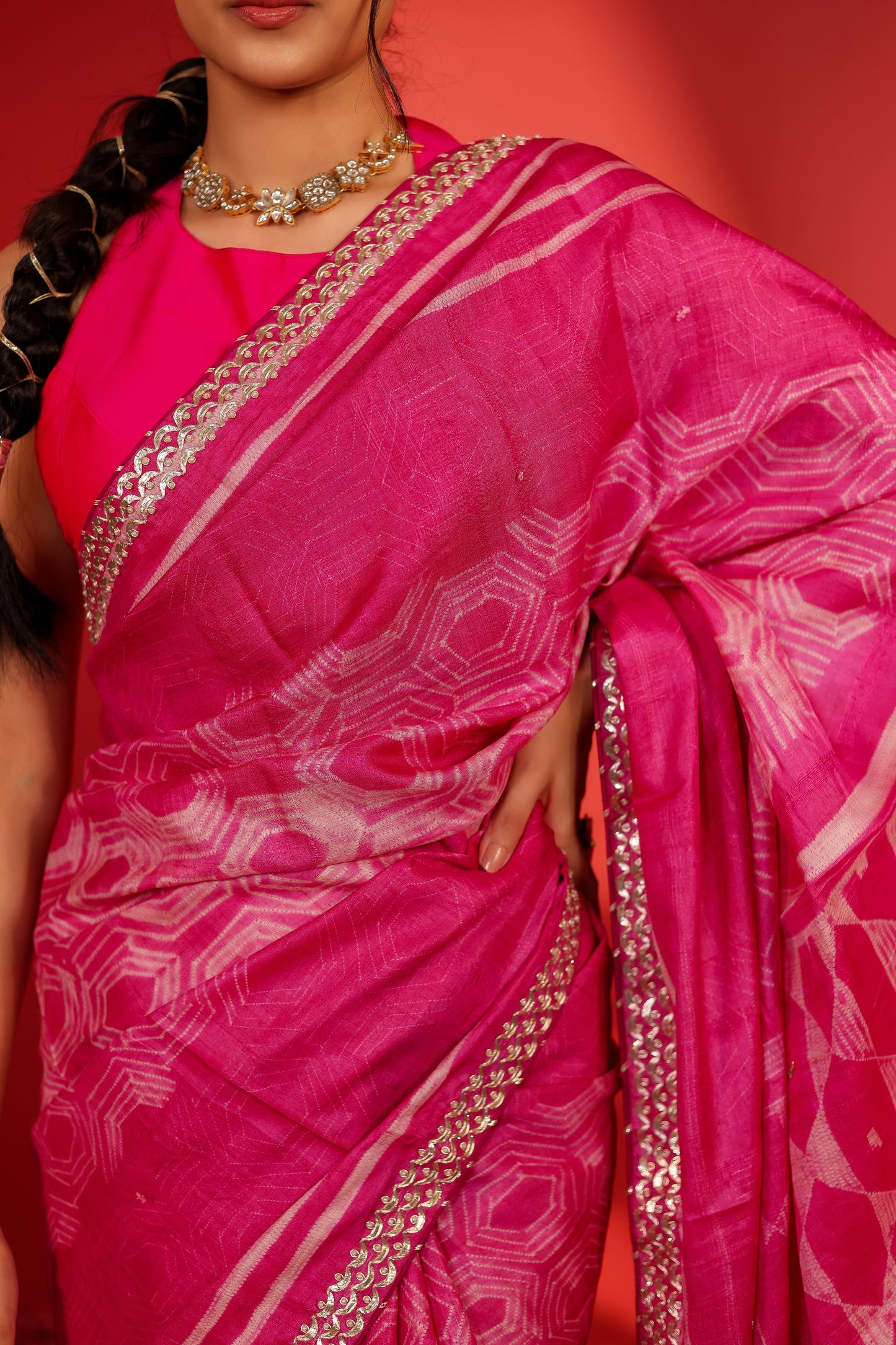 SHIBORI HANDCRAFTED TUSSAR SAREE