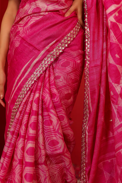 SHIBORI HANDCRAFTED TUSSAR SAREE