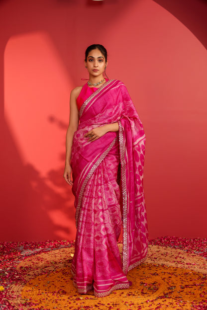 SHIBORI HANDCRAFTED TUSSAR SAREE