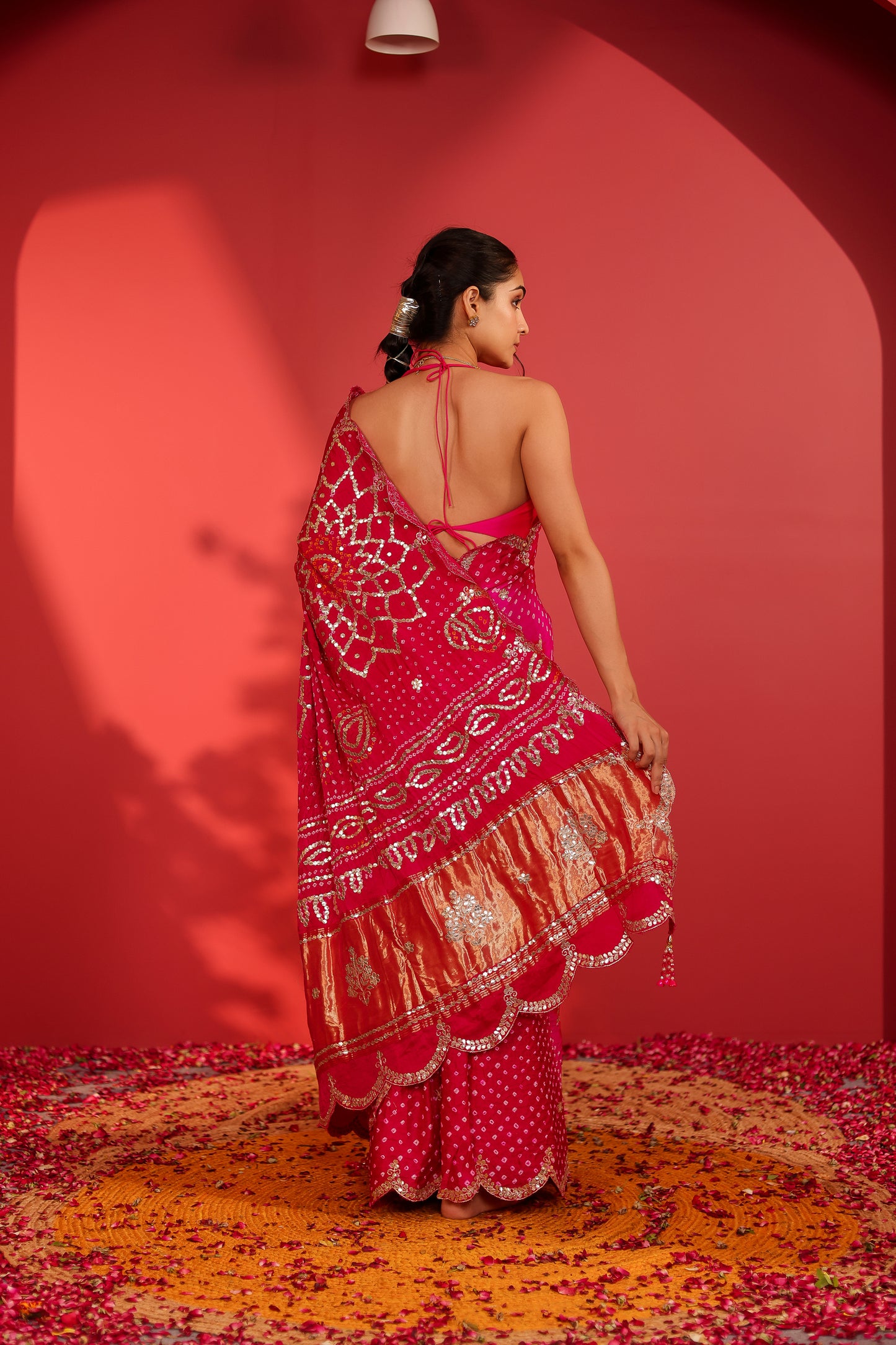 Shri Handcrafted Gajji Bandhani Silk Saree