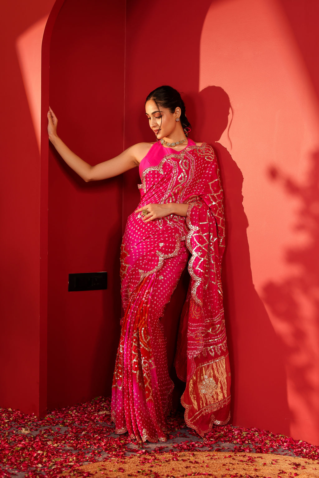 Shri Handcrafted Gajji Bandhani Silk Saree