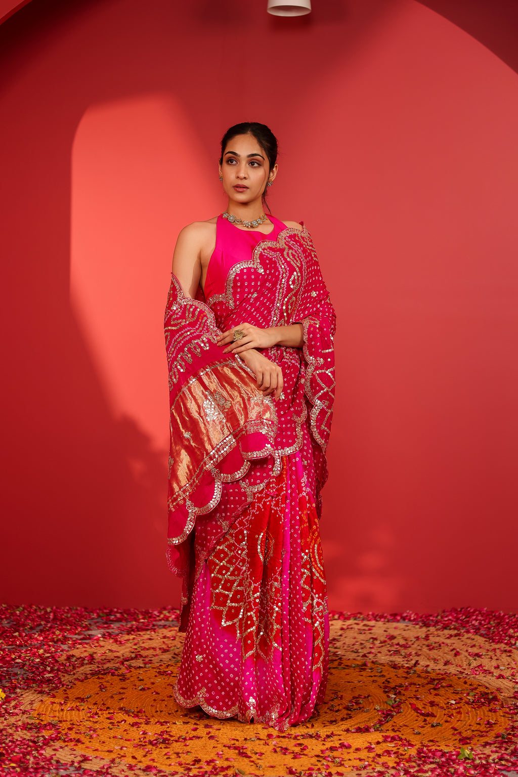 Shri Handcrafted Gajji Bandhani Silk Saree