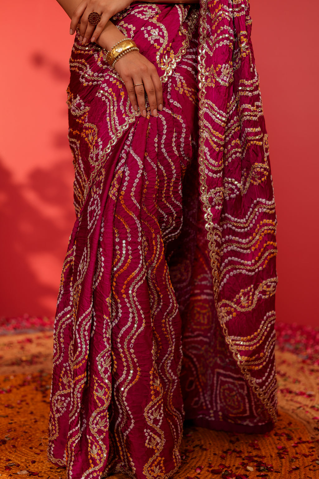 Anukriti Handcrafted Gajji Bandhani Saree