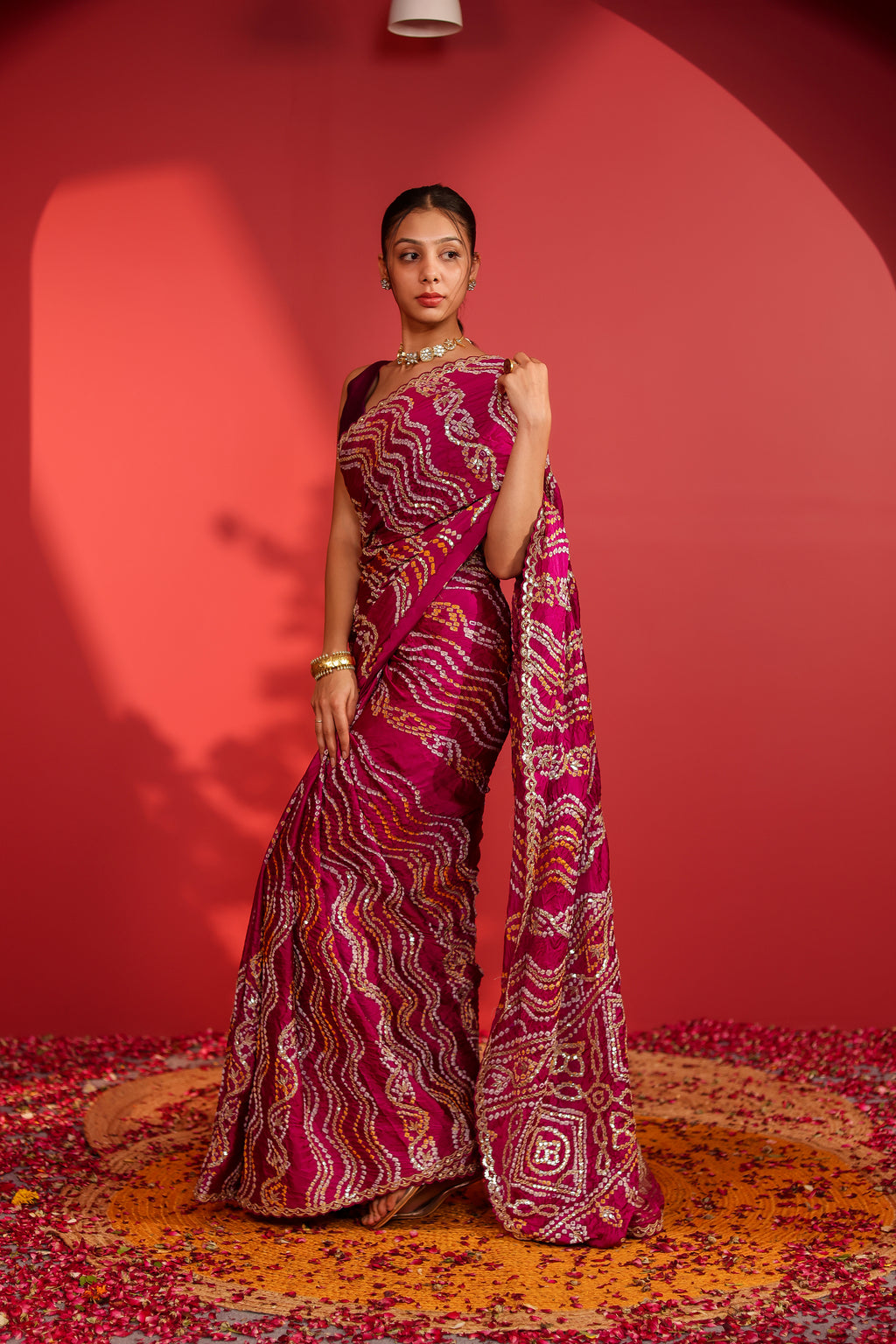 Anukriti Handcrafted Gajji Bandhani Saree
