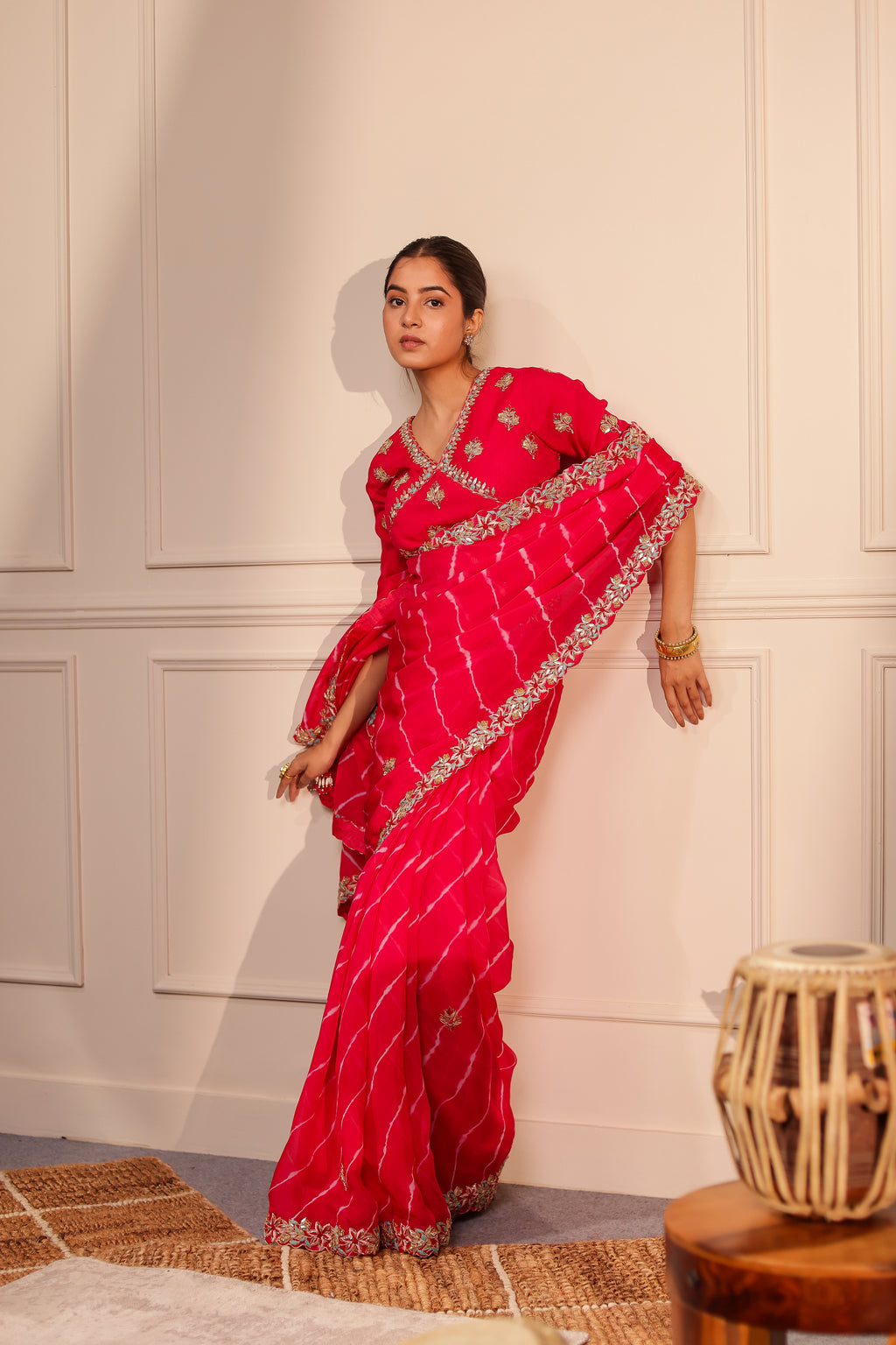 Dhwani Organza Lehariya Saree