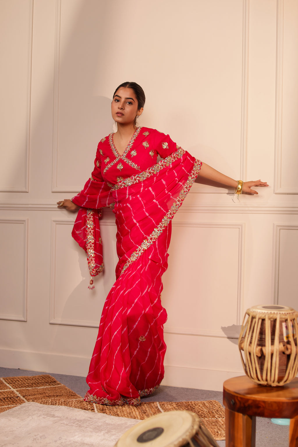 Dhwani Organza Lehariya Saree