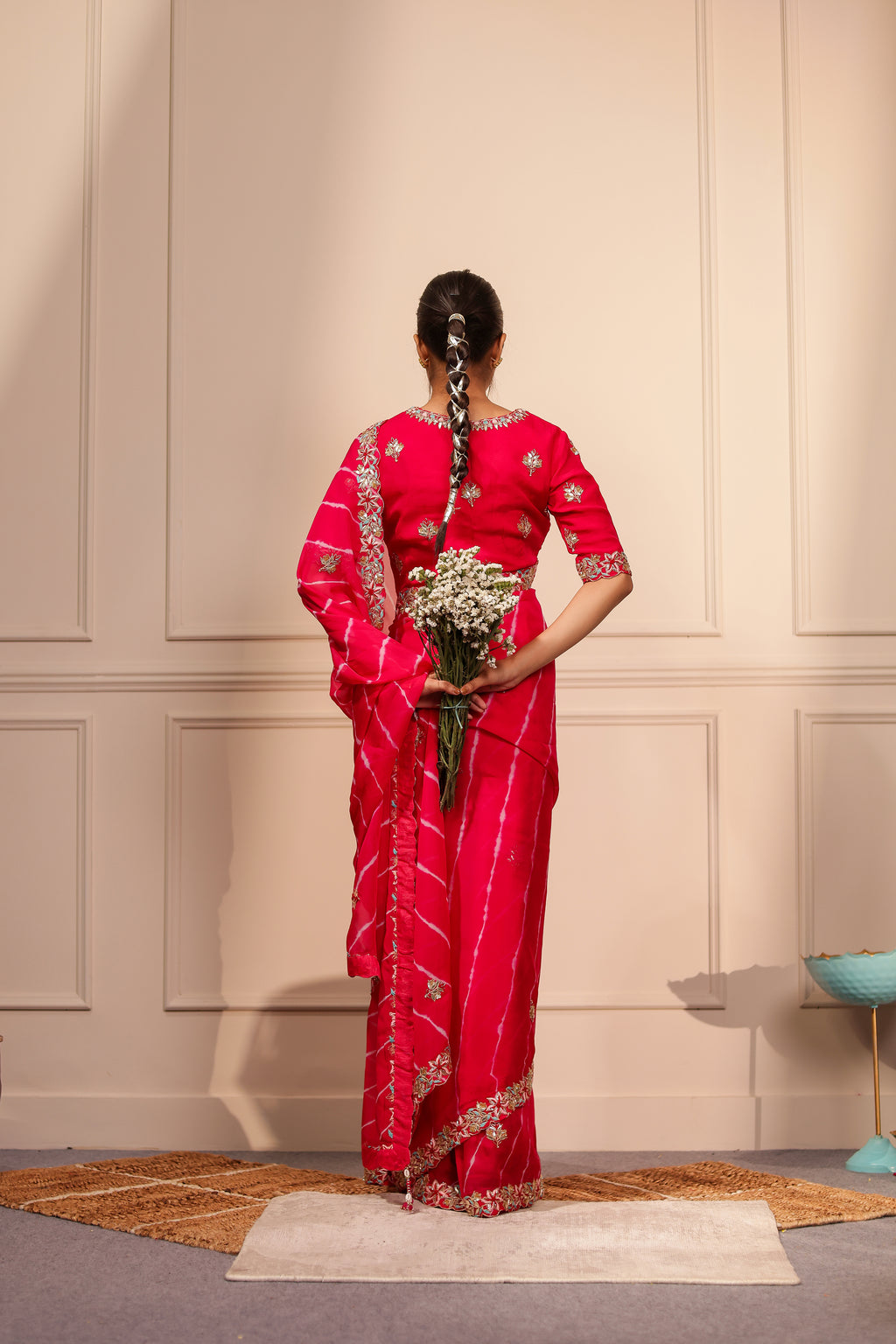 Dhwani Organza Lehariya Saree