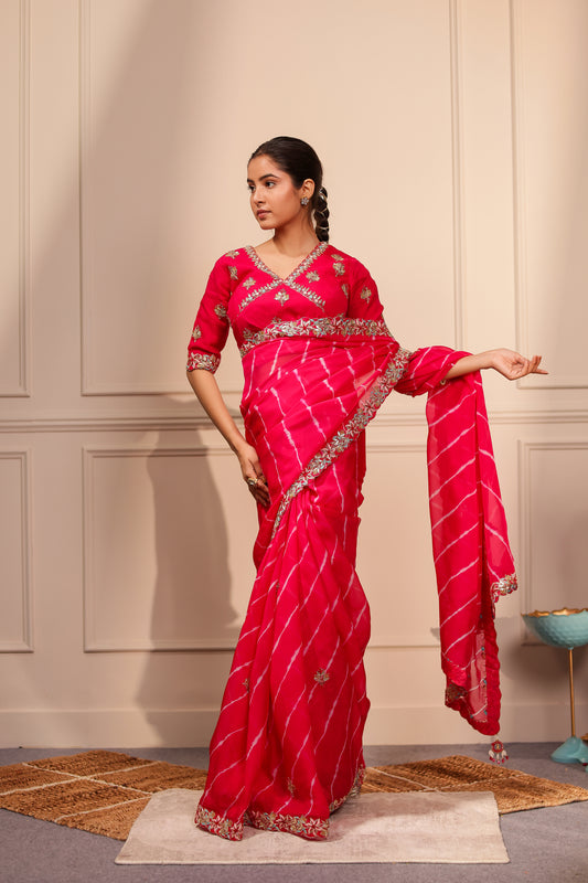 DHWANI ORGANZA LEHARIYA SAREE