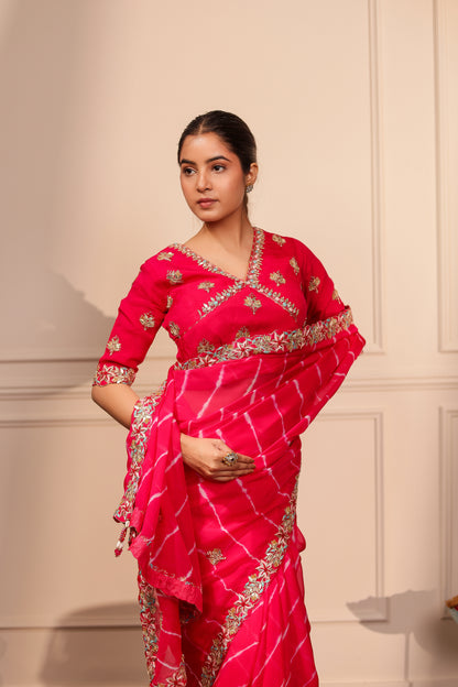 DHWANI ORGANZA LEHARIYA SAREE