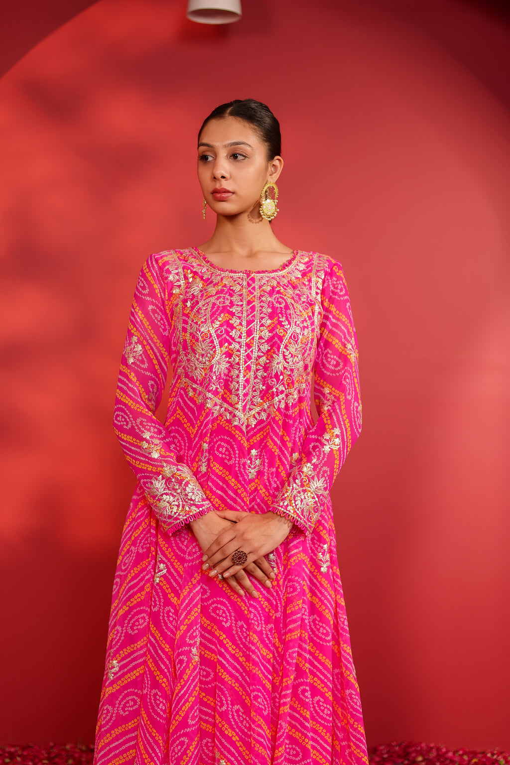 Rani Bandhani Anarkali Suit