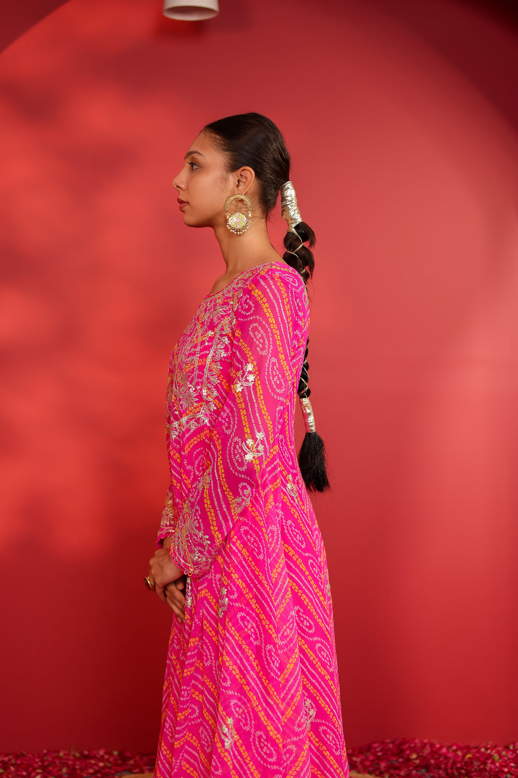 Rani Bandhani Anarkali Suit