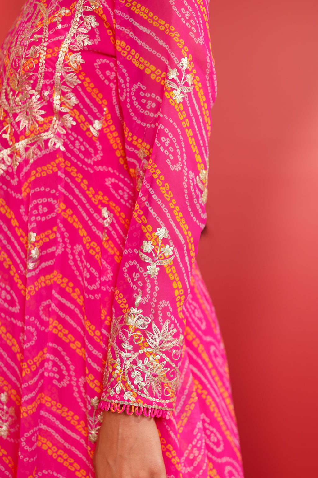 Rani Bandhani Anarkali Suit