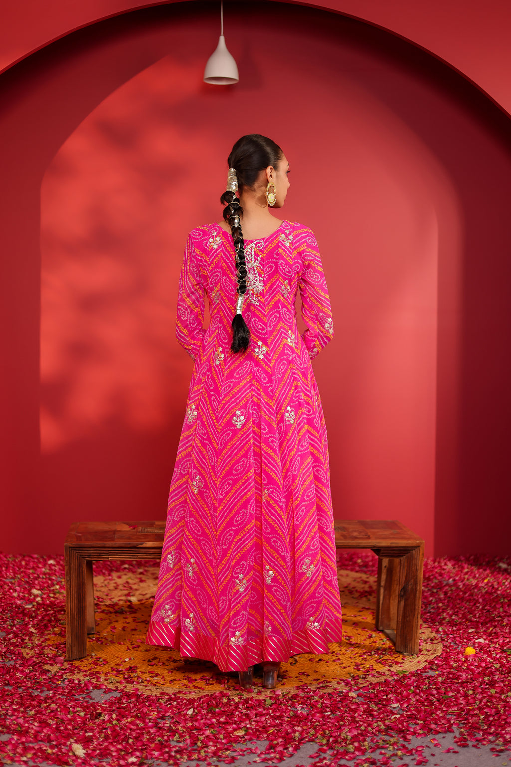 Rani Bandhani Anarkali Suit