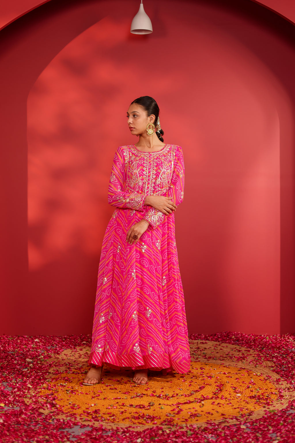 Rani Bandhani Anarkali Suit