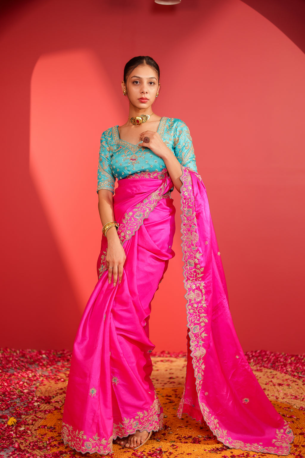 Kiara Pink Tussar Silk Saree