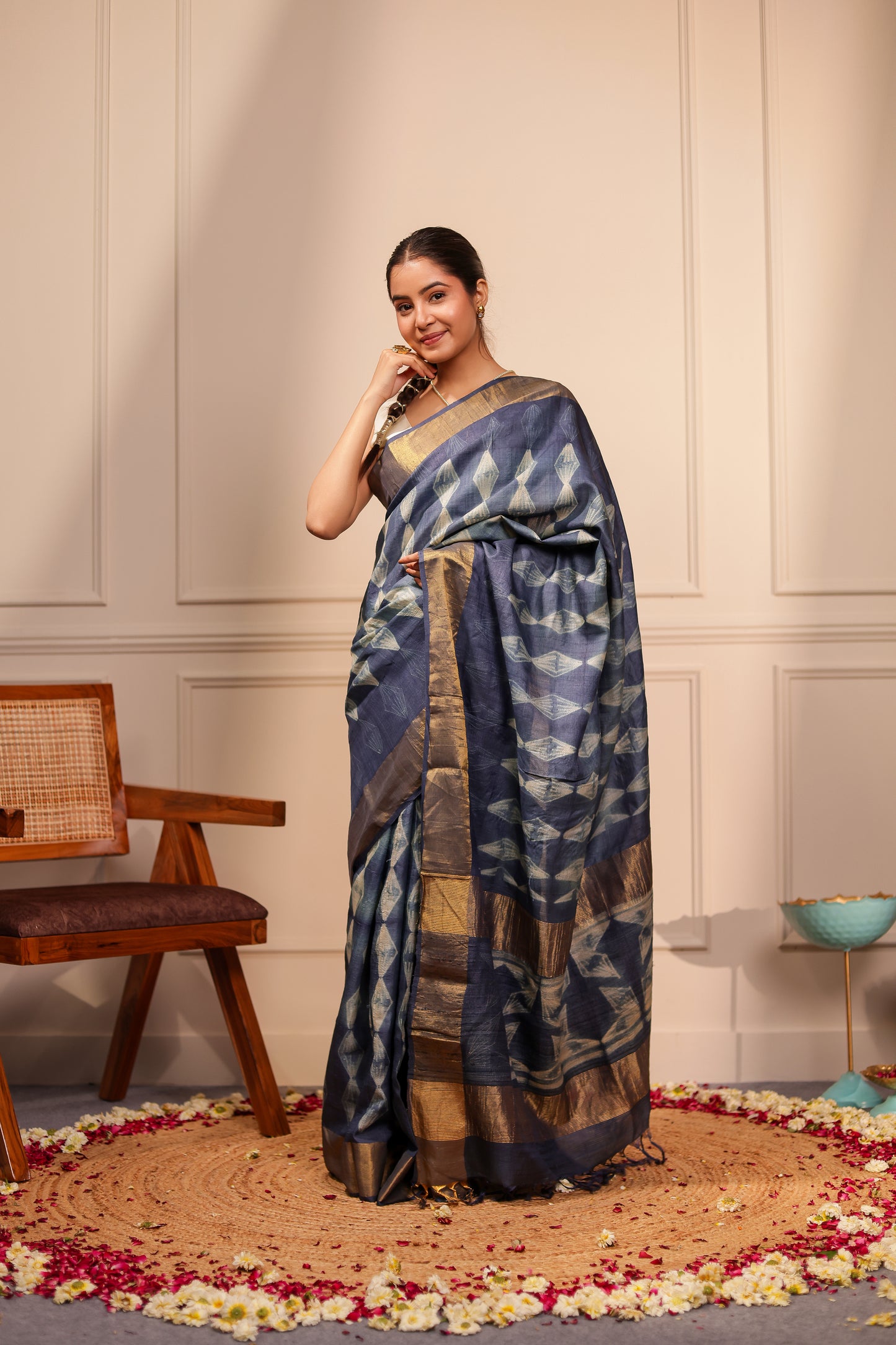 SHREE BLUE SHIBORI HANDCRAFTED SAREE