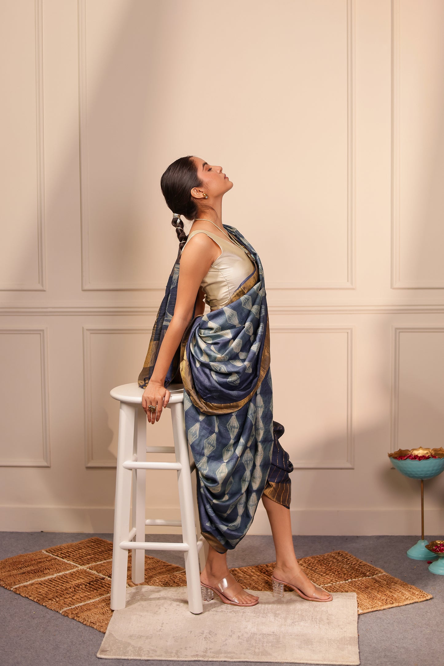 SHREE BLUE SHIBORI HANDCRAFTED SAREE