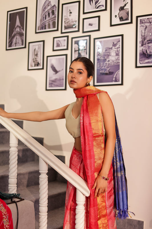 JIVA RUST SHIBORI HANDCRAFTED SAREE