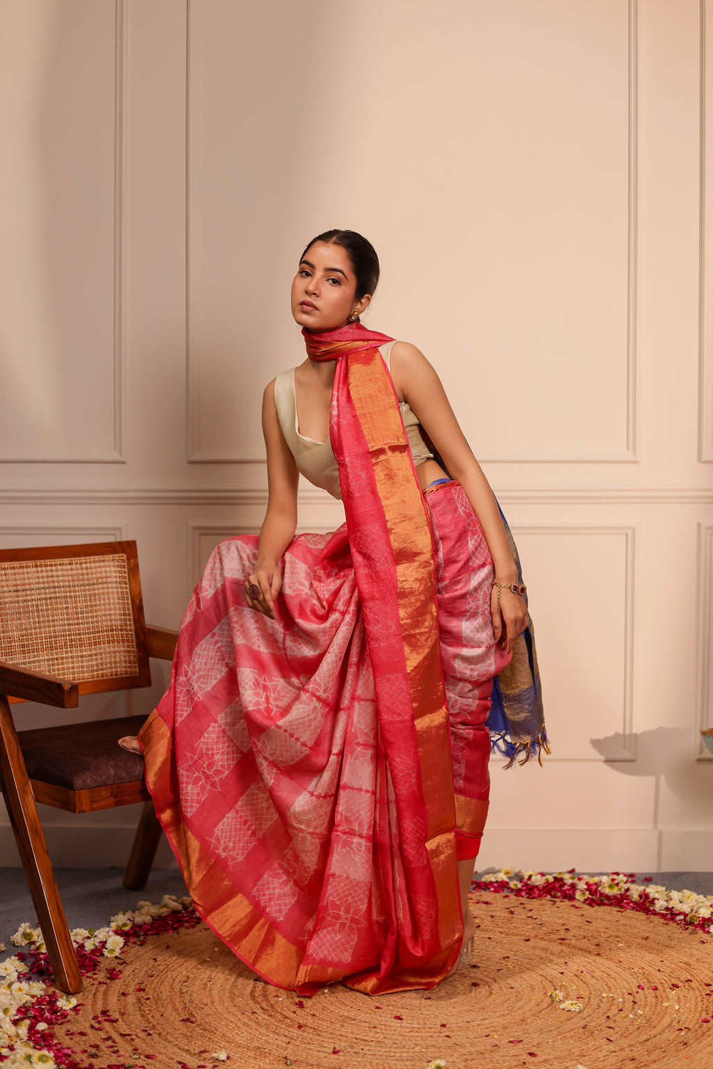 Jiva Rust Shibori Handcrafted Saree