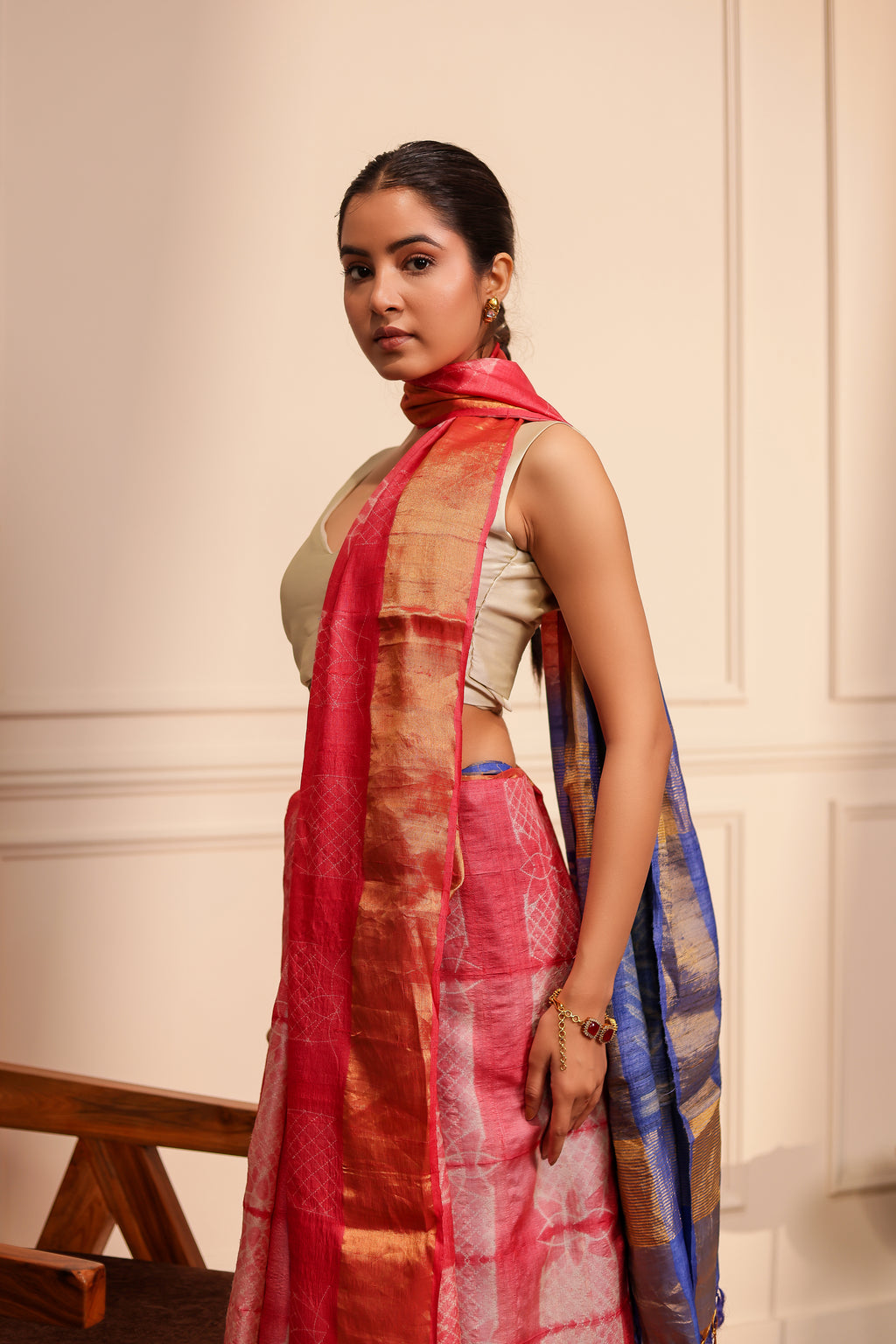 Jiva Rust Shibori Handcrafted Saree
