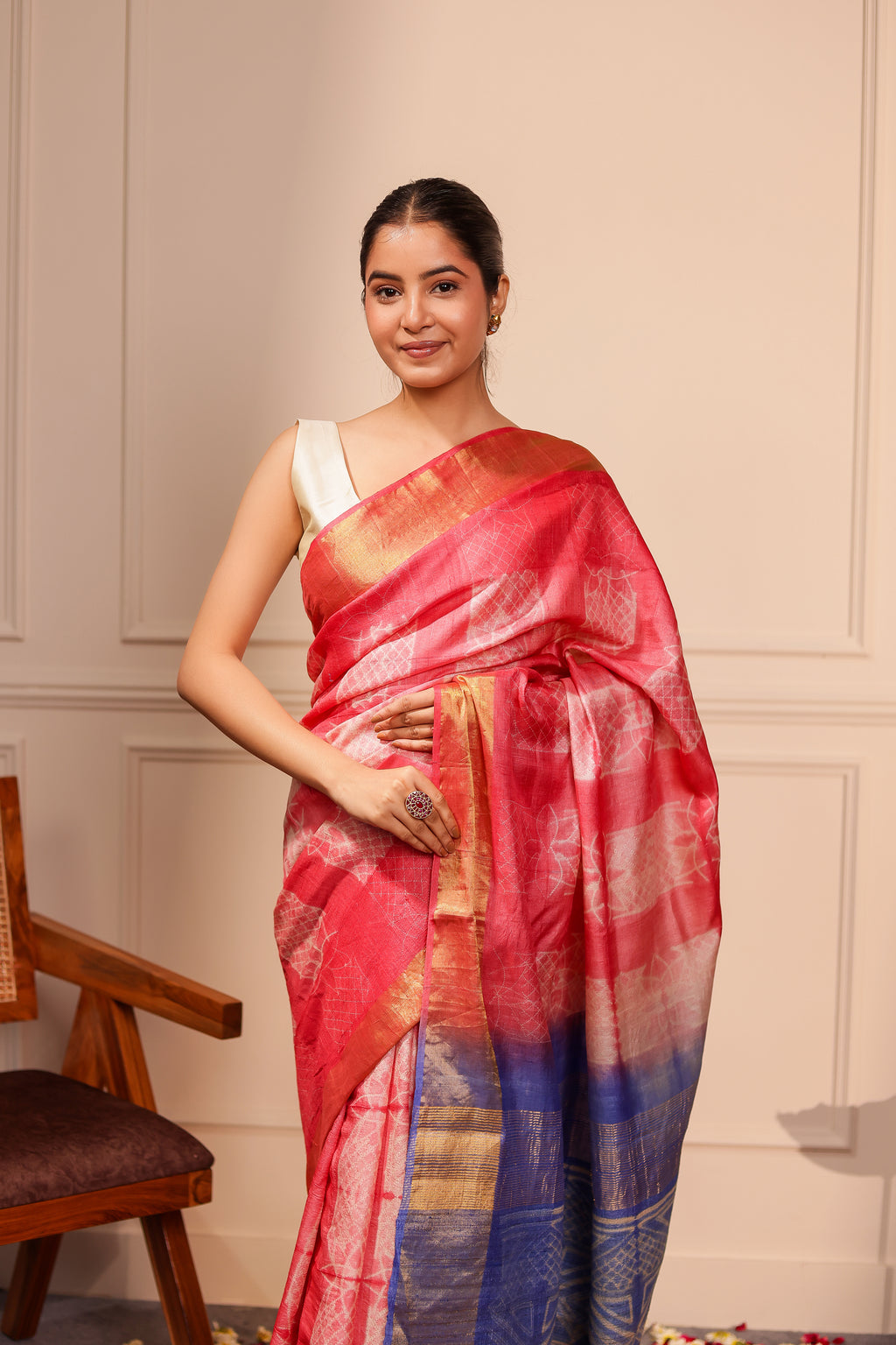 Jiva Rust Shibori Handcrafted Saree