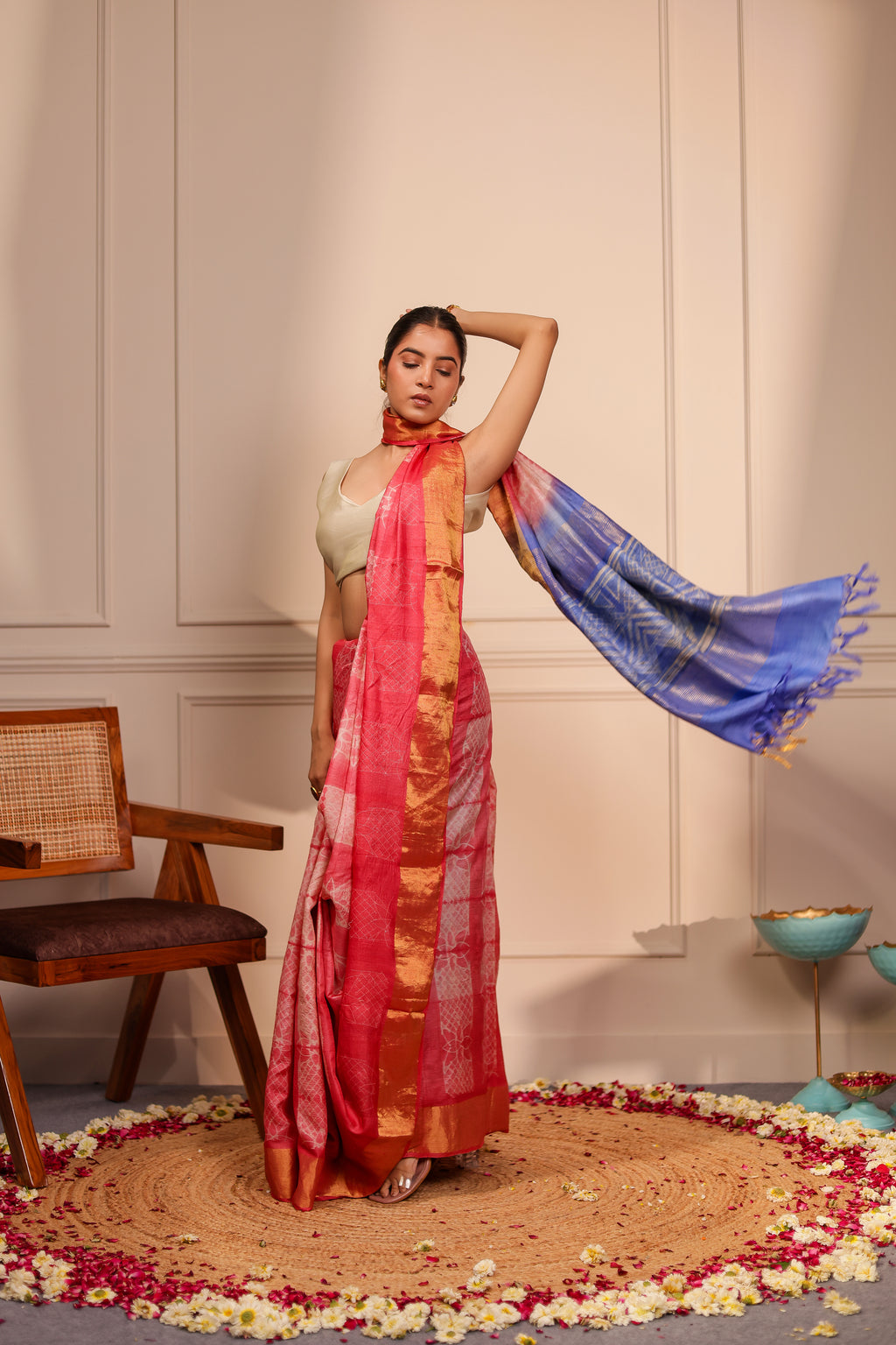 Jiva Rust Shibori Handcrafted Saree