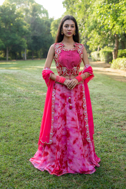 Tie-Dye Lehenga Set