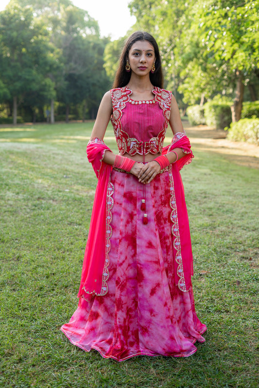 Tie-Dye Lehenga Set