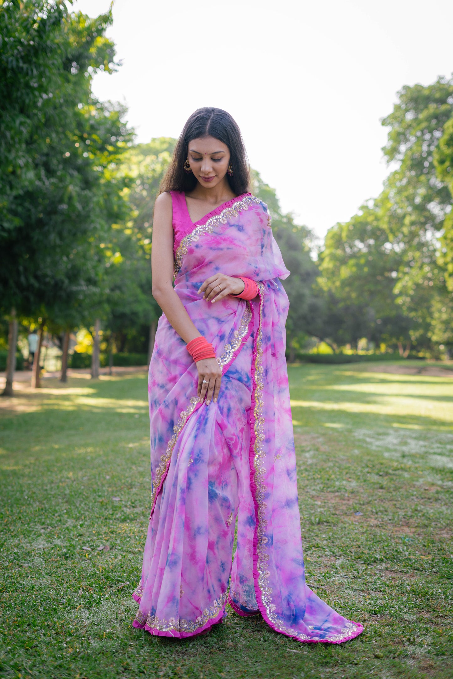 Tie-Dye Frill Saree