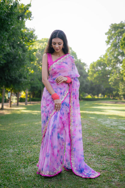 Tie-Dye Frill Saree
