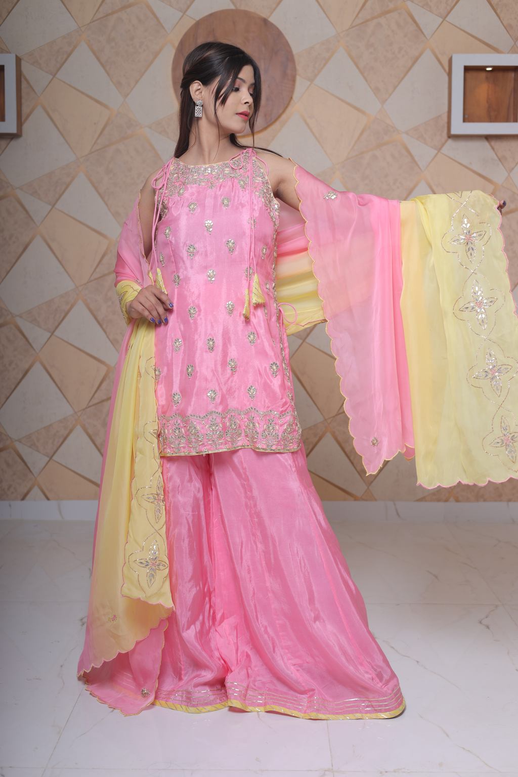 Pink Sharara Set