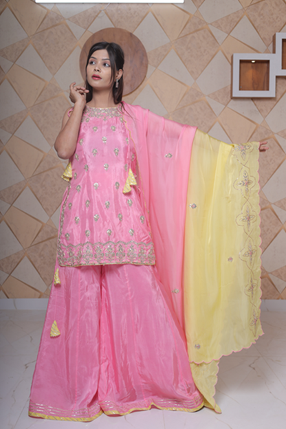 Pink Sharara Set