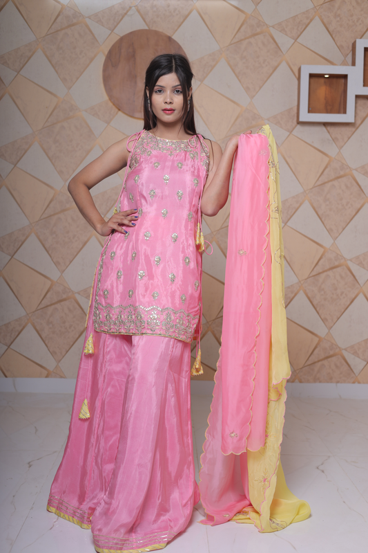 Pink Sharara Set