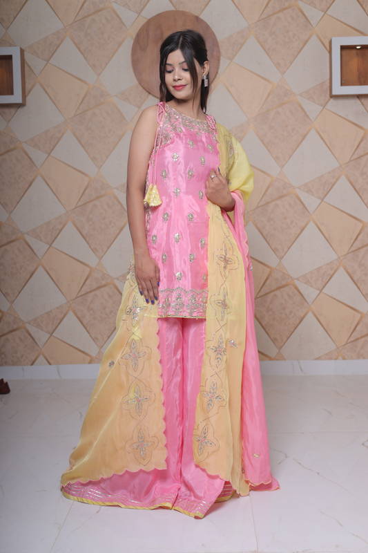 Pink Sharara Set
