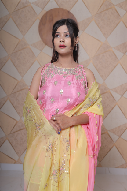 Pink Sharara Set